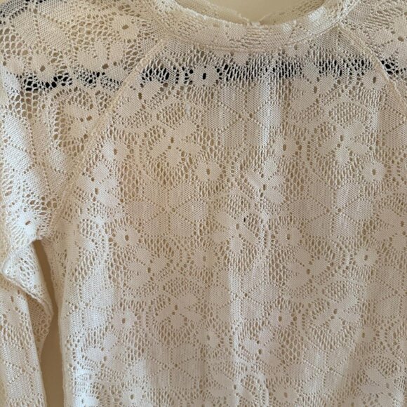 Free People Women's Lace Cream and White Shirt - Picture 4 of 5
